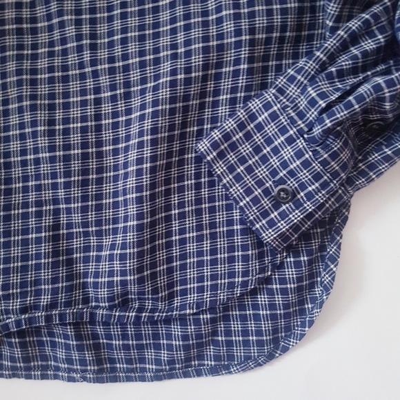 MADEWELL Blue Paid Pullover Shirt - Picture 6 of 10